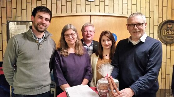 Bildunterschrift (v. l.): Marcel Rau, Kristine Tromsdorf, Horst Röhrig, Marie Struse, Gerhard Merz, (es fehlt Prof. Dr.